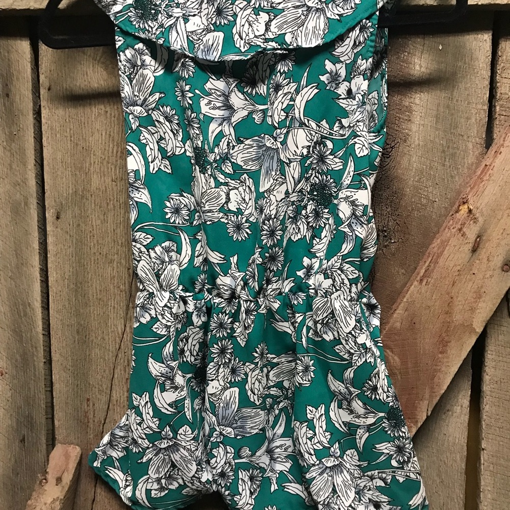 Floral wrap top Japana size small green - Picture 4 of 7